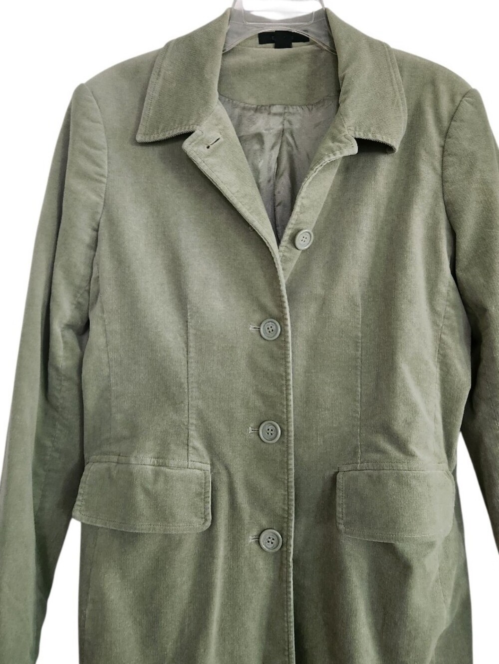 Sage Green Women's Corduroy Coat - Picture 3 of 3